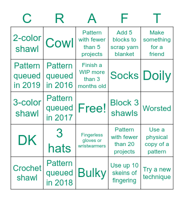 Stashbuster Bingo Card