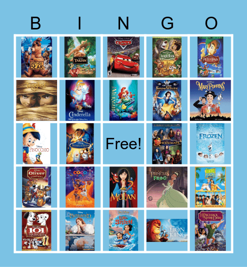 Disney Bingo Card