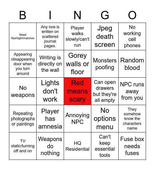 THE UNDERGROUND RP Bingo Card