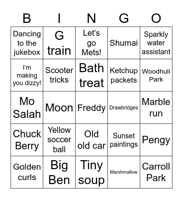 Jake’s Birthday Bingo #2 Bingo Card