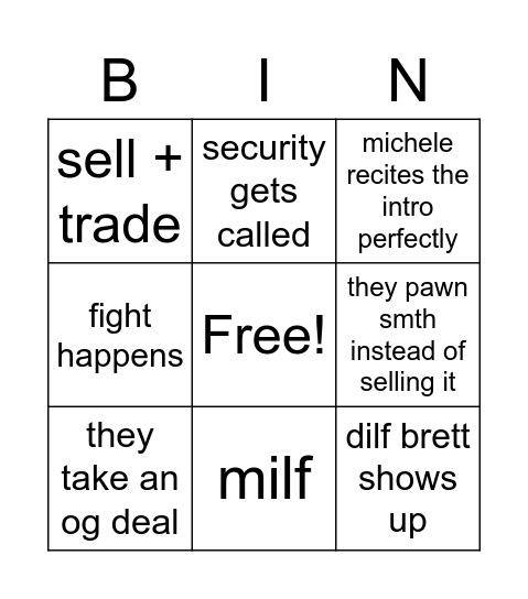 Pawn Stars Hard Ver Bingo Card