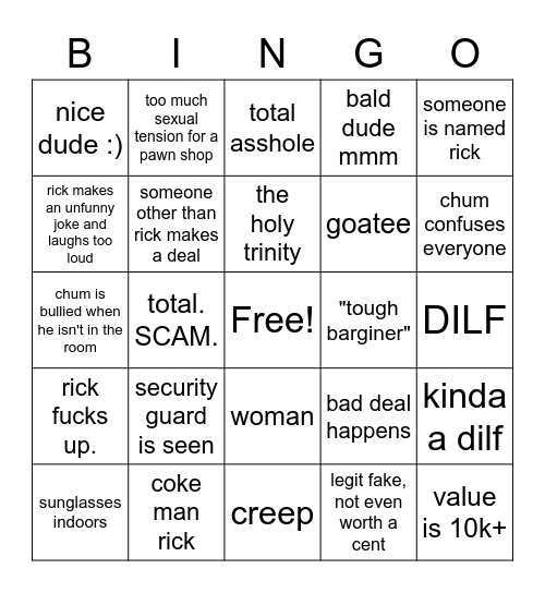 Pawn Stars 1 Bingo Card