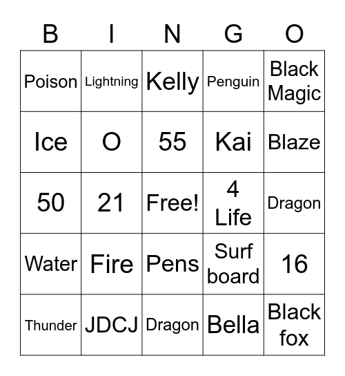 JDCJ Bingo Card