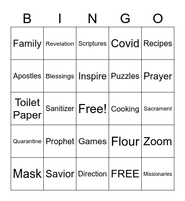 Quarantine Bingo Card