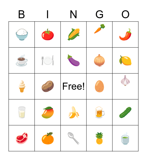 Tara na at Mag-BINGO tayo: MGA PAGKAIN AT INUMIN/ime21 Bingo Card