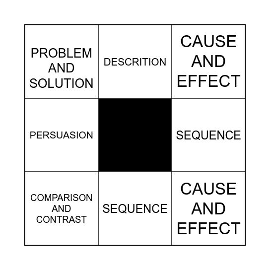 TEXTS FEATURES Bingo Card