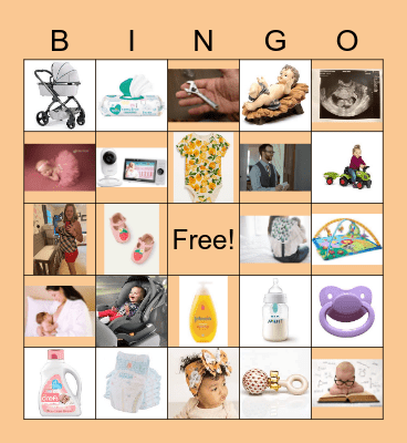 Jenna's Baby Shower Bingo Card