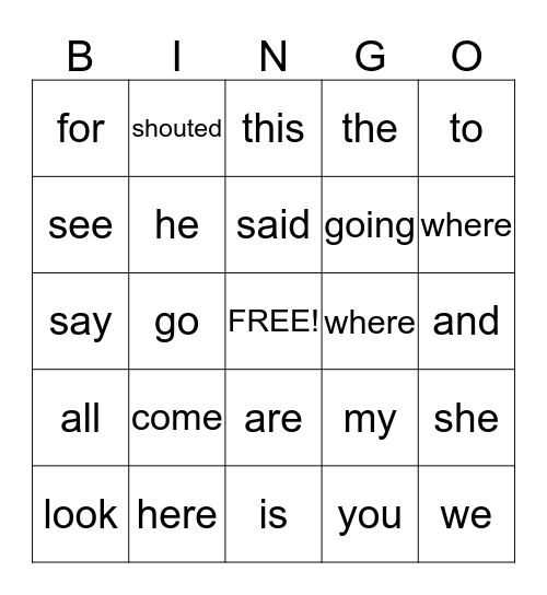 camera words Bingo Card