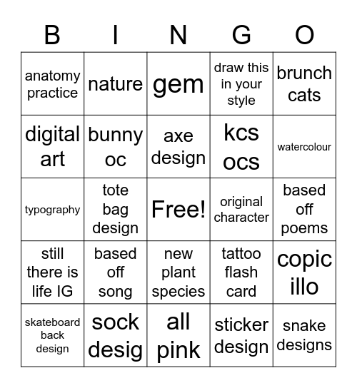 Alyssa April March Bingo Card