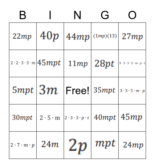 Fish G6 M4 Lesson 10 Bingo Card