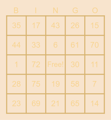 QTPIEE'S BINGO CARD Bingo Card