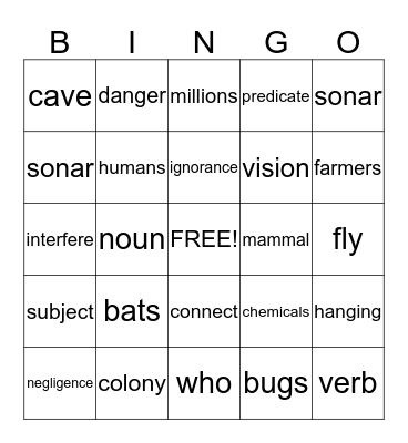 Language LIve!  Bingo Card