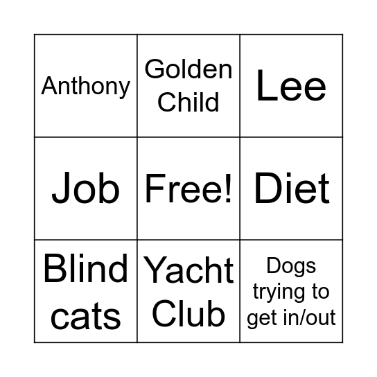 Mupper Bingo Card