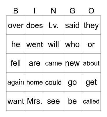 Red 29 Bingo Card