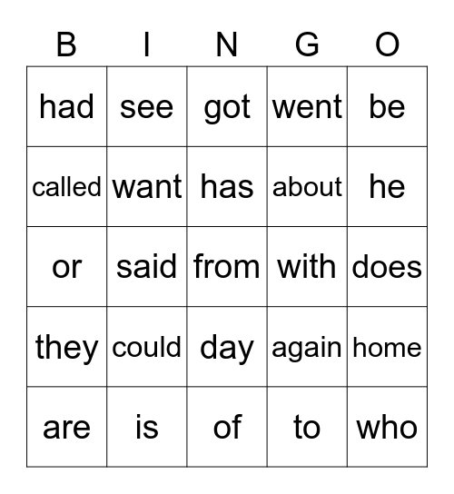 red 29 Bingo Card