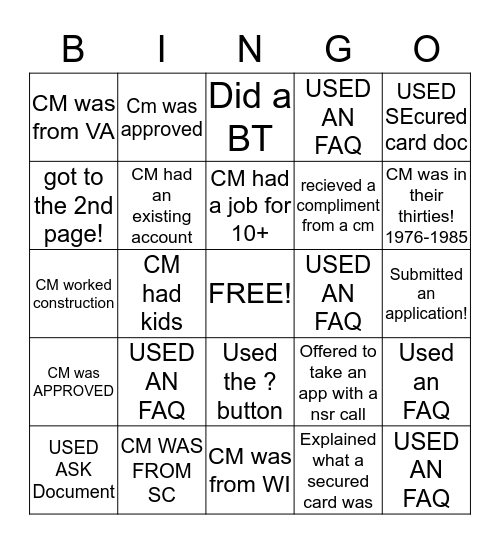 It's almost Friday! Bingo Card