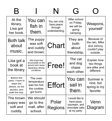 Reading Test Prep Bingo Card