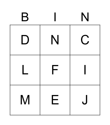 ABC BINGO Card