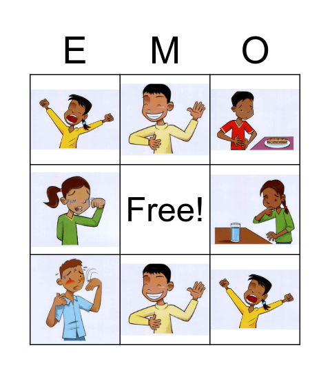 EMOTIONS Bingo Card