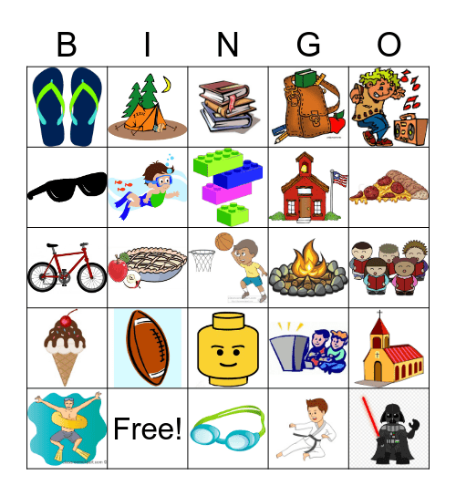 All American Teenager Bingo Card