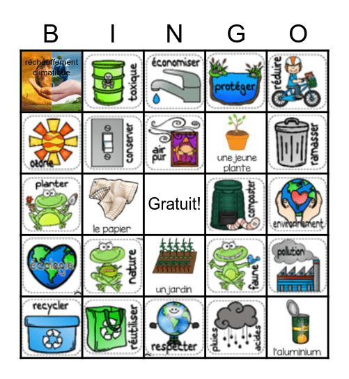 Jour de la Terre BINGO Card