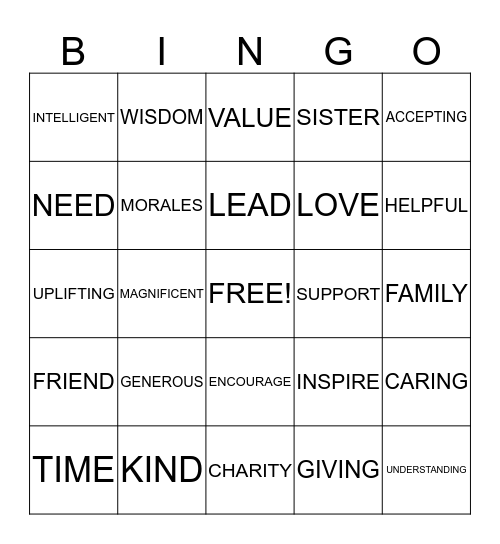 Sophisticated Women of Outreach Bingo Card