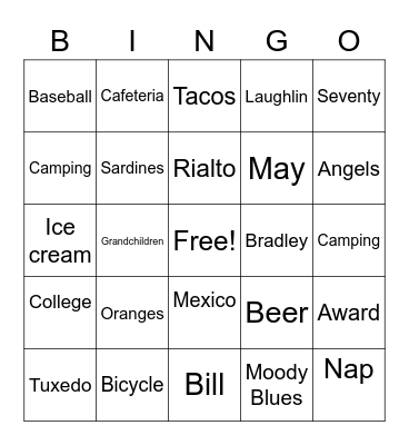 Birthday Bingo Card