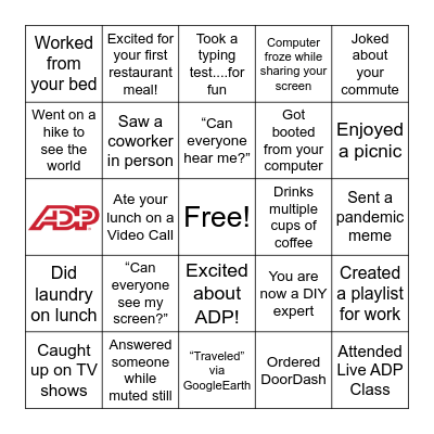 ADP Celebration! Bingo Card