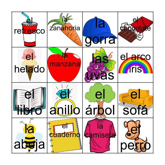 ¡Español! Bingo Card