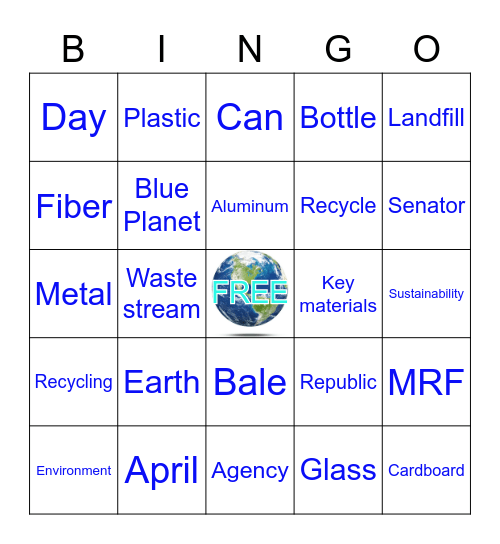 Earth Day Bingo Card