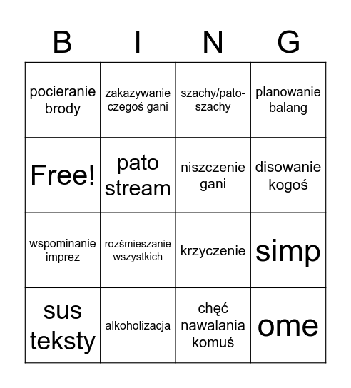 Gringo Bingo Card