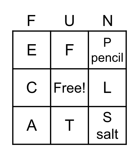 Scavenger hunt Bingo Card