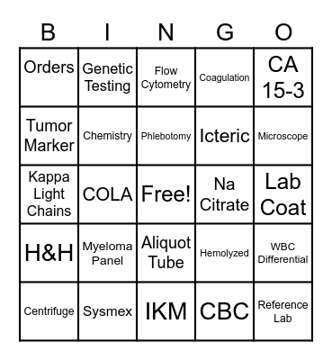 Lab Week 2021 Bingo Card