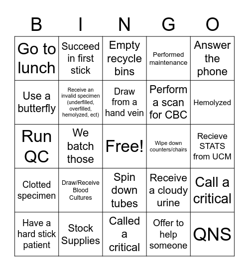 Lab Week Bingo Card