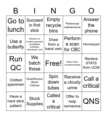 Lab Week Bingo Card
