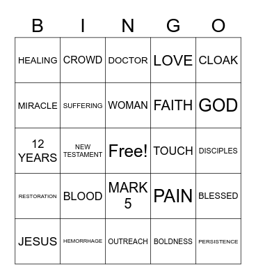 HEMORRHAGING WOMAN Bingo Card