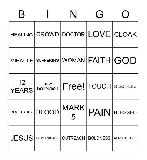 HEMORRHAGING WOMAN Bingo Card