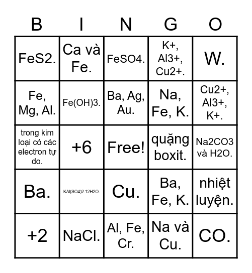 Bingo-HĐNGLL Bingo Card
