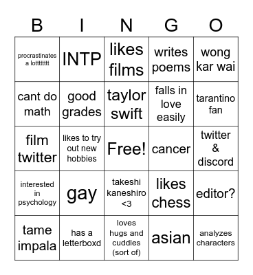 finn core <3 Bingo Card