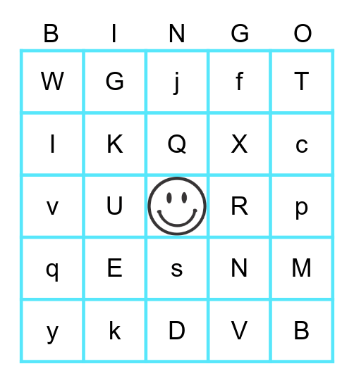 Alphabet Bingo Card