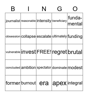 Unit 10 BINGO Card