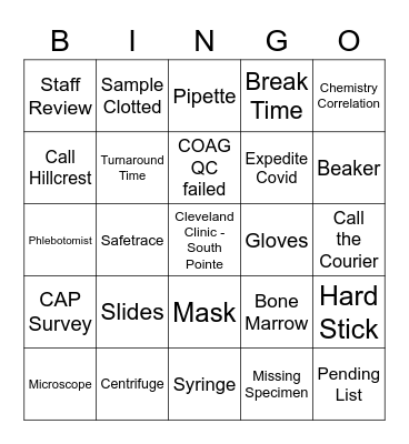 SP Lab Week 2021 Bingo Card