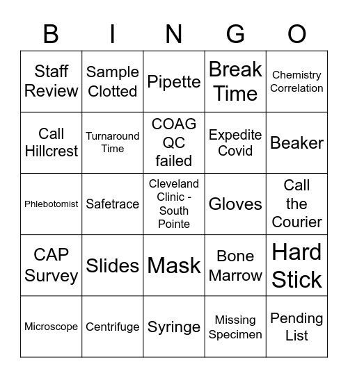 SP Lab Week 2021 Bingo Card