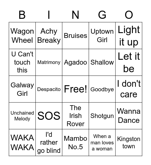 Wicked Wednesday Bingo Card