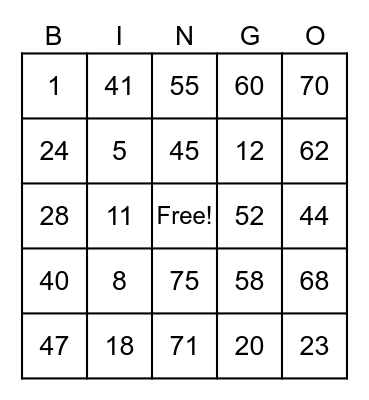 PAMILYA BAUTISTA Bingo Card