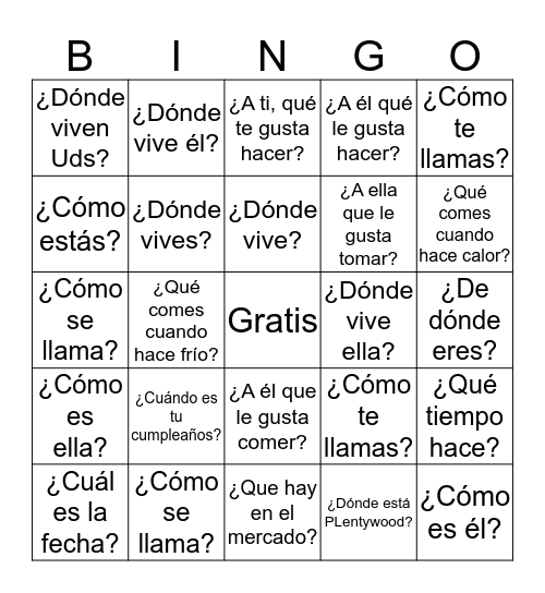 México y la familia Bingo Card