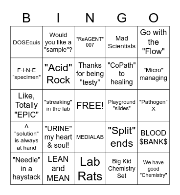 LAB WEEK PHRASE BINGO Card