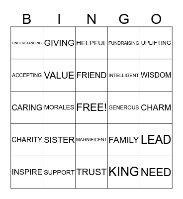 Sophisticated Women of Outreach Bingo Card