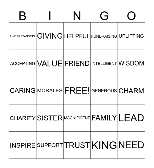 Sophisticated Women of Outreach Bingo Card
