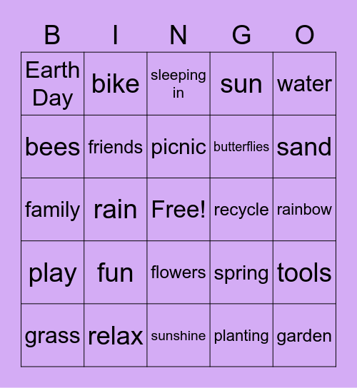 FLORES ELEM. SPRING BINGO Card